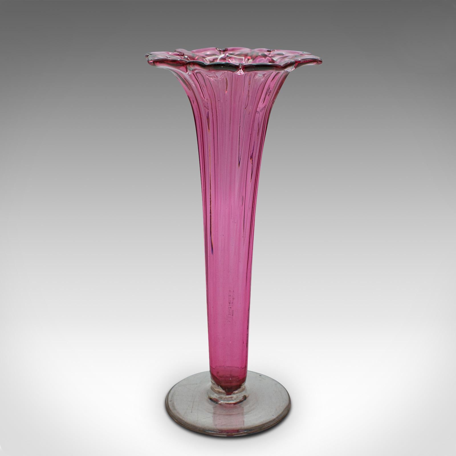 cranberry glass vase vintage