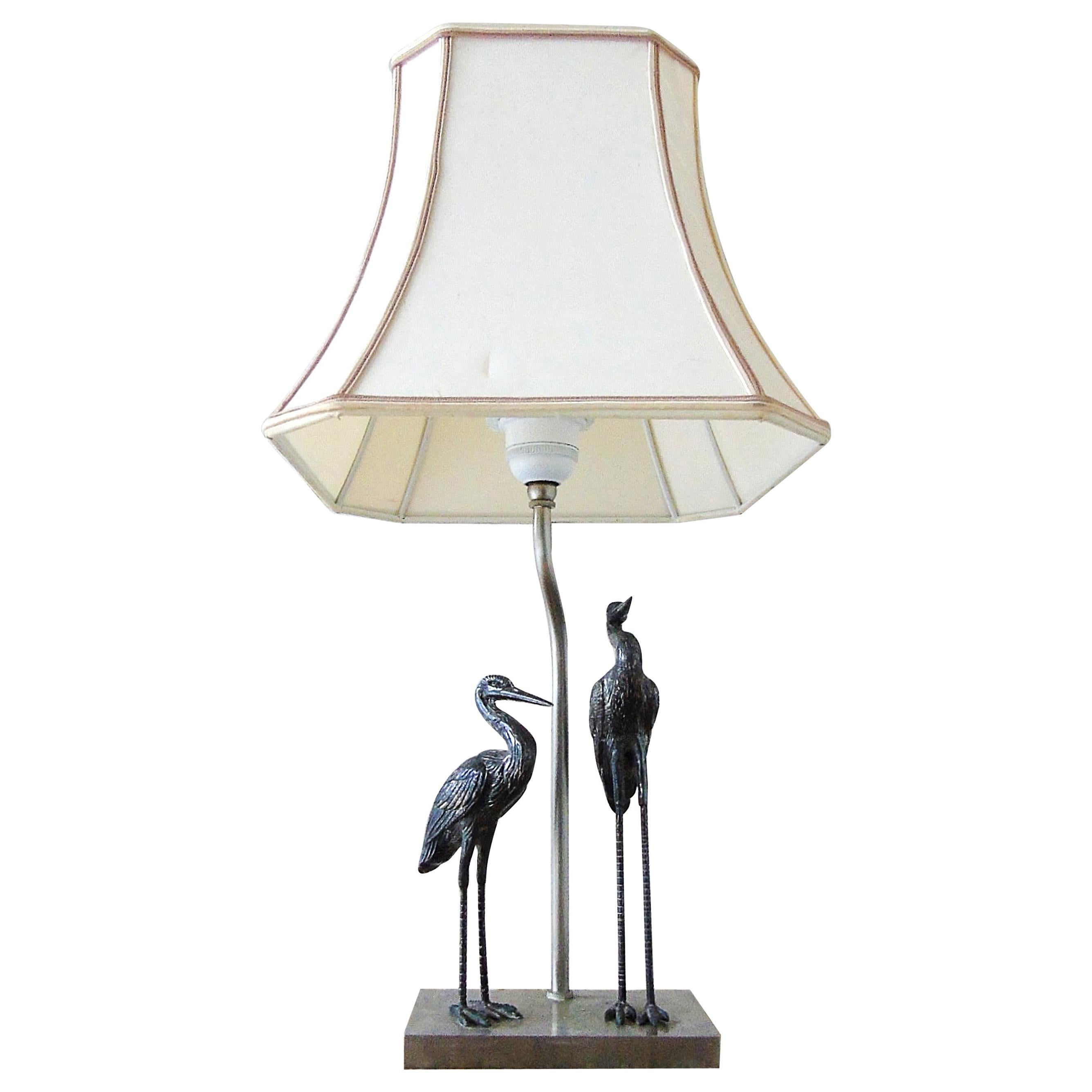 Vintage Crane Bird Table Lamp, 1950s