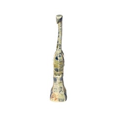Vintage Crane Statue Constructed from Antique Delft Blue & White Fragments