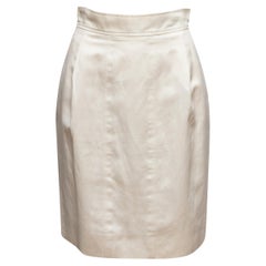 Gonna a tubino al ginocchio Chanel Boutique color crema vintage taglia FR 40