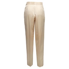 Pantaloni plissettati Chanel color crema d'epoca