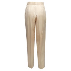 Cremefarbene Chanel plissierte Vintage-Hose 