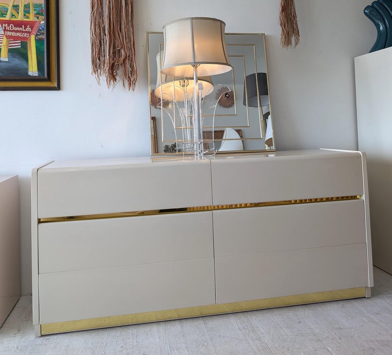 cream and gold dresser Dani Cream and Gold 6 Drawer Dresser