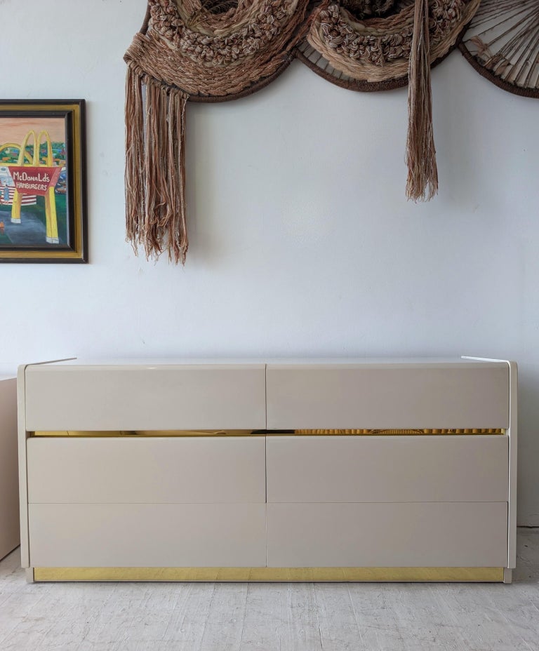 cream and gold dresser Better Home Products Velvet 6 Drawer with Legs in The crystal knobs add a touch of sparkle to the piece Vintage cream and gold sideboard