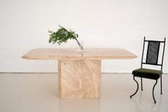 Vintage Cream Marble Dining Table