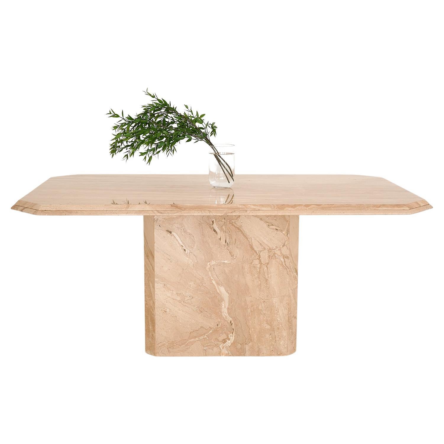 Vintage Cream Marble Dining Table