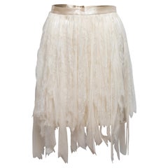 Vintage Cream Marc Bouwer Silk & Lace Skirt