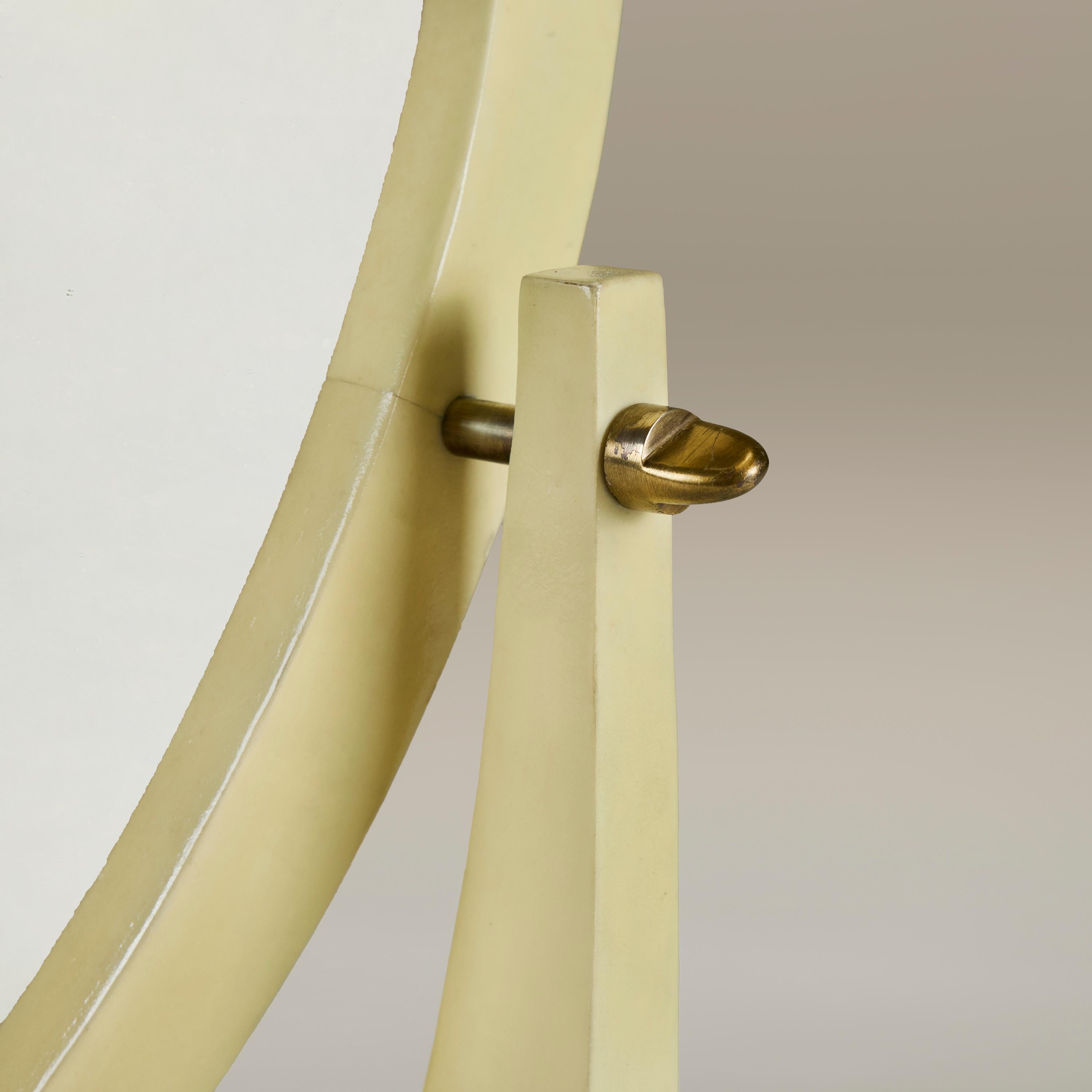 Miroir de table vintage en parchemin crème par R&Y Augousti en vente 2