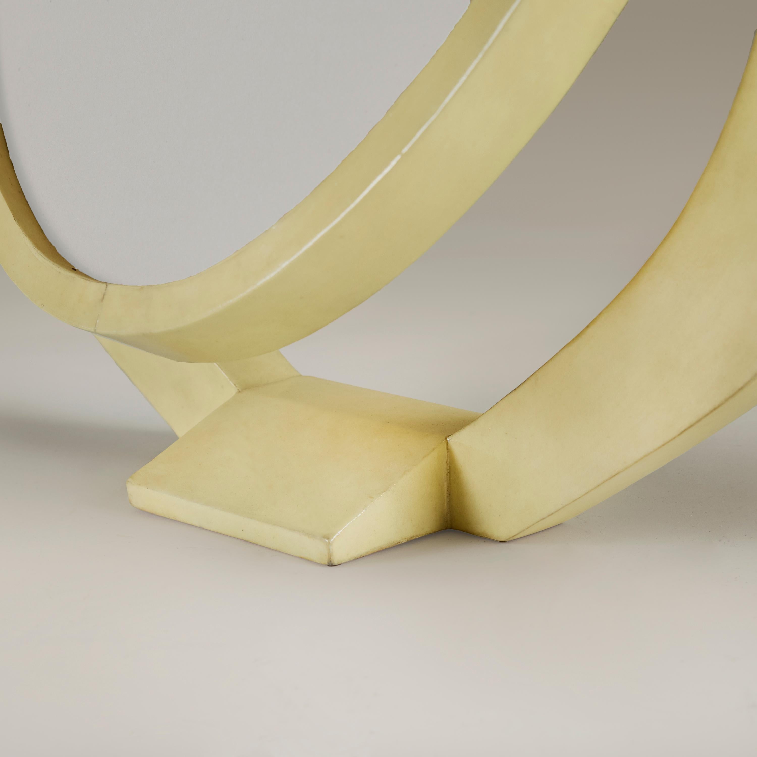 Miroir de table vintage en parchemin crème par R&Y Augousti en vente 3