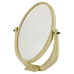 Specchio da tavolo vintage in pergamena color crema di R & Y Augousti