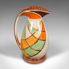 Vintage Cream Pouring Jug, English, Ceramic, Decorative Server, Art Deco, C.1930