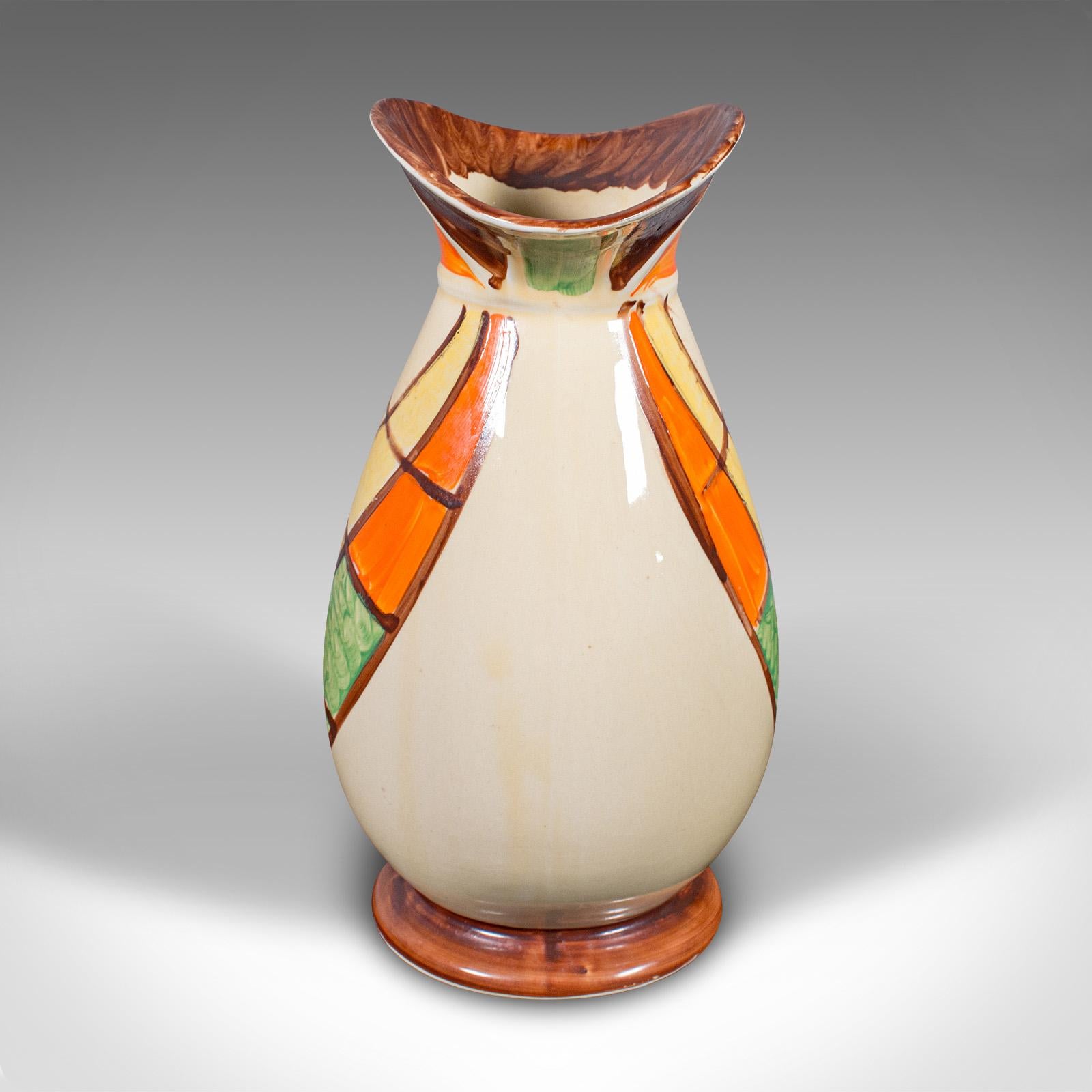 Vintage Cream Pouring Jug, English, Ceramic, Decorative Server, Art Deco, C.1930 In Good Condition For Sale In Hele, Devon, GB