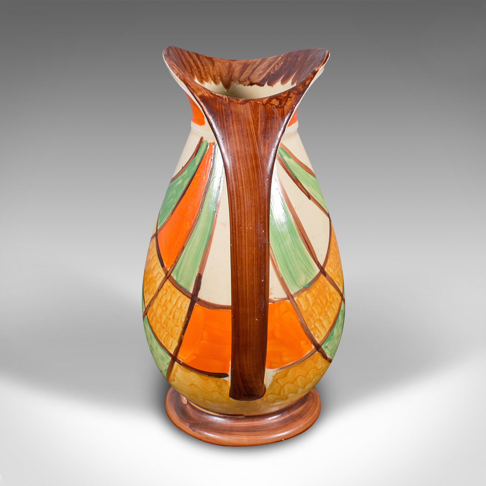 20th Century Vintage Cream Pouring Jug, English, Ceramic, Decorative Server, Art Deco, C.1930 For Sale