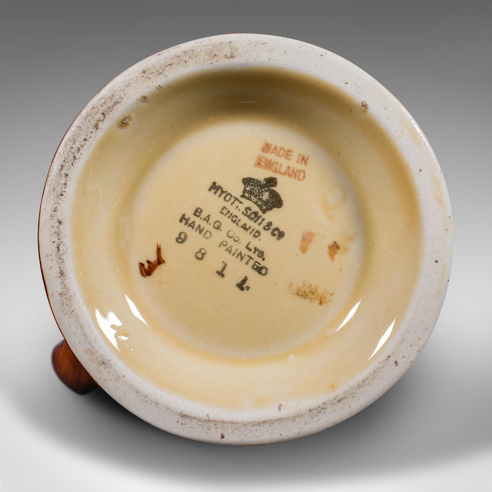 Vintage Cream Pouring Jug, English, Ceramic, Decorative Server, Art Deco, C.1930 For Sale 4