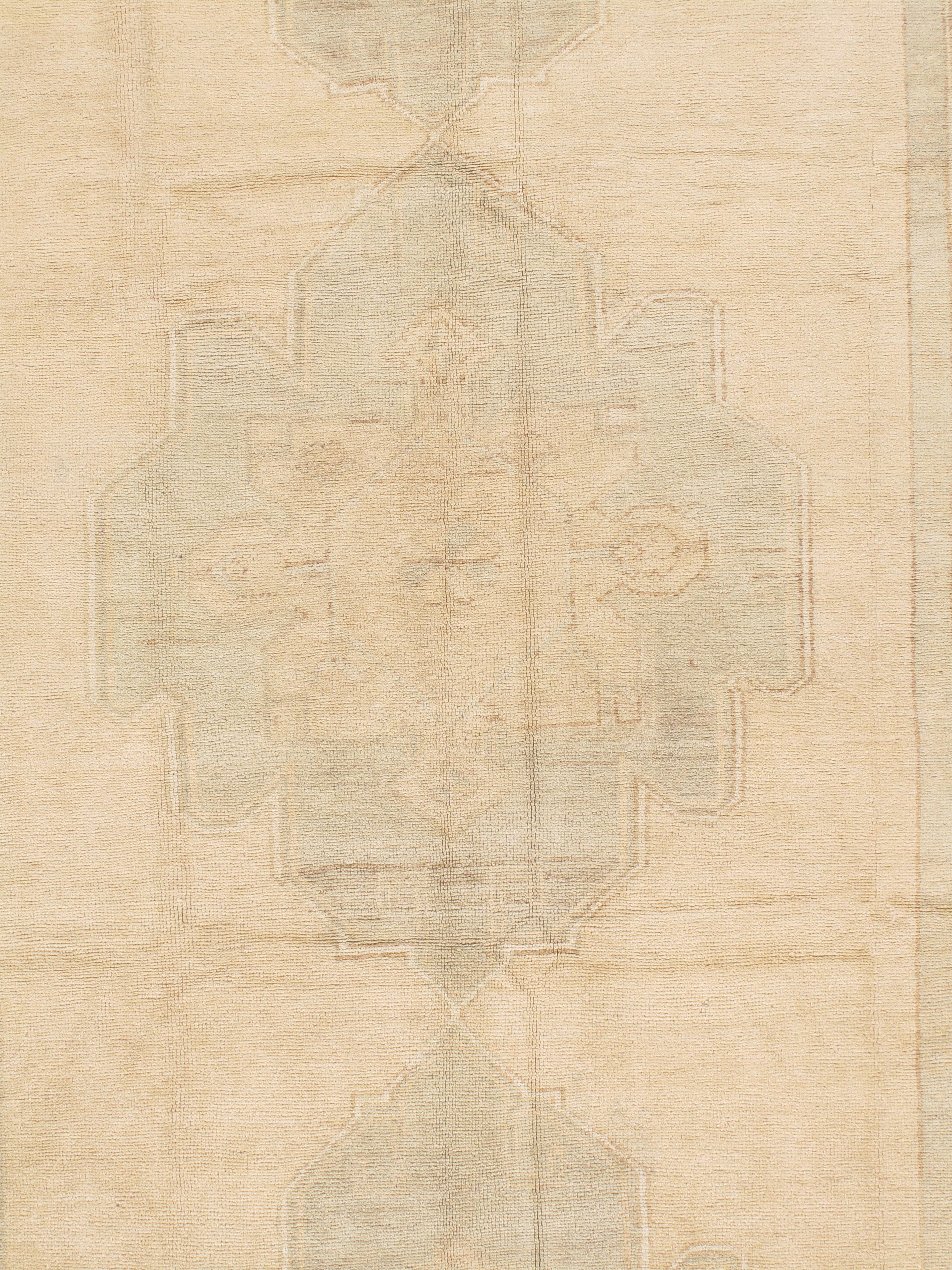 Vintage Creme Türkisch Oushak Teppich  5'1 x 12'2 im Angebot 1