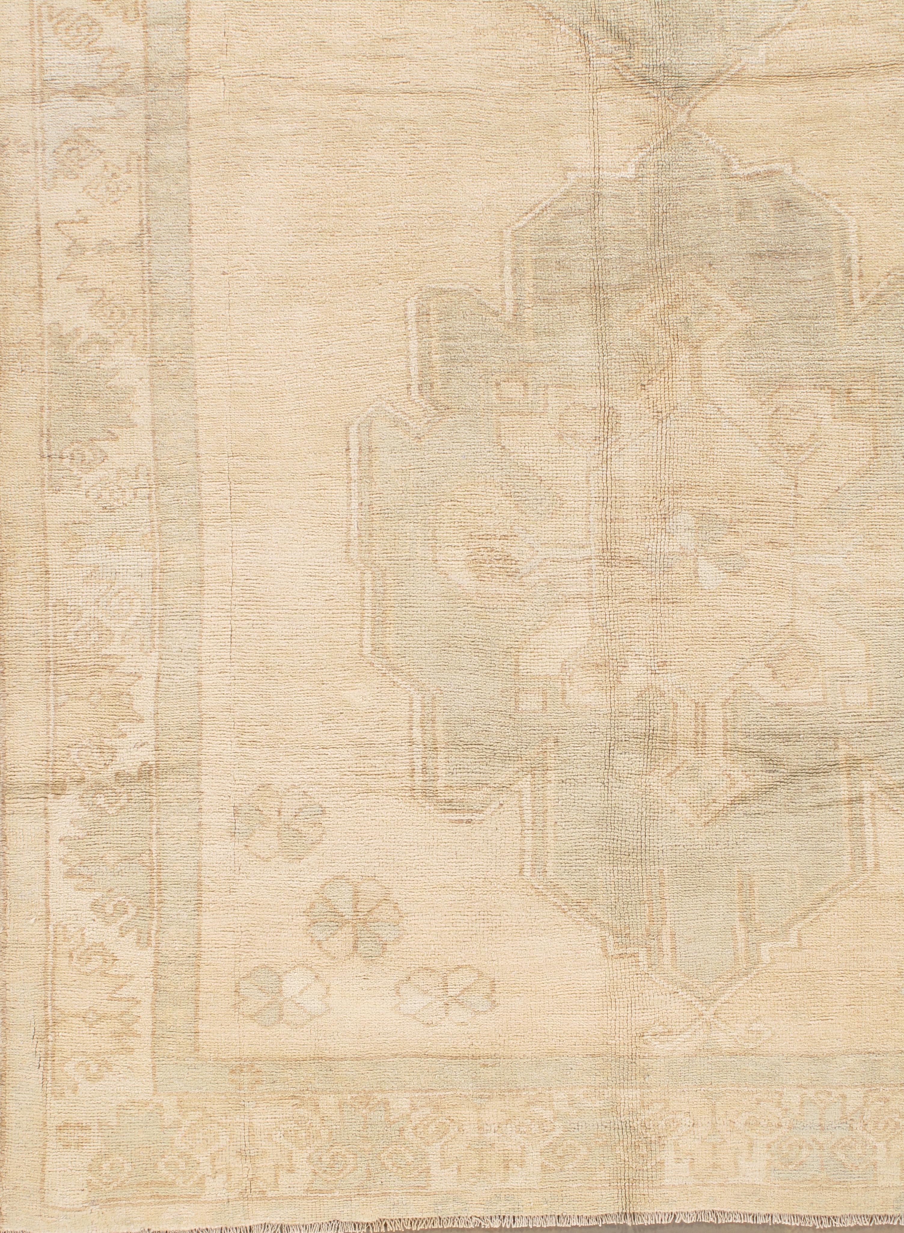 Vintage Creme Türkisch Oushak Teppich  5'1 x 12'2 im Angebot 2