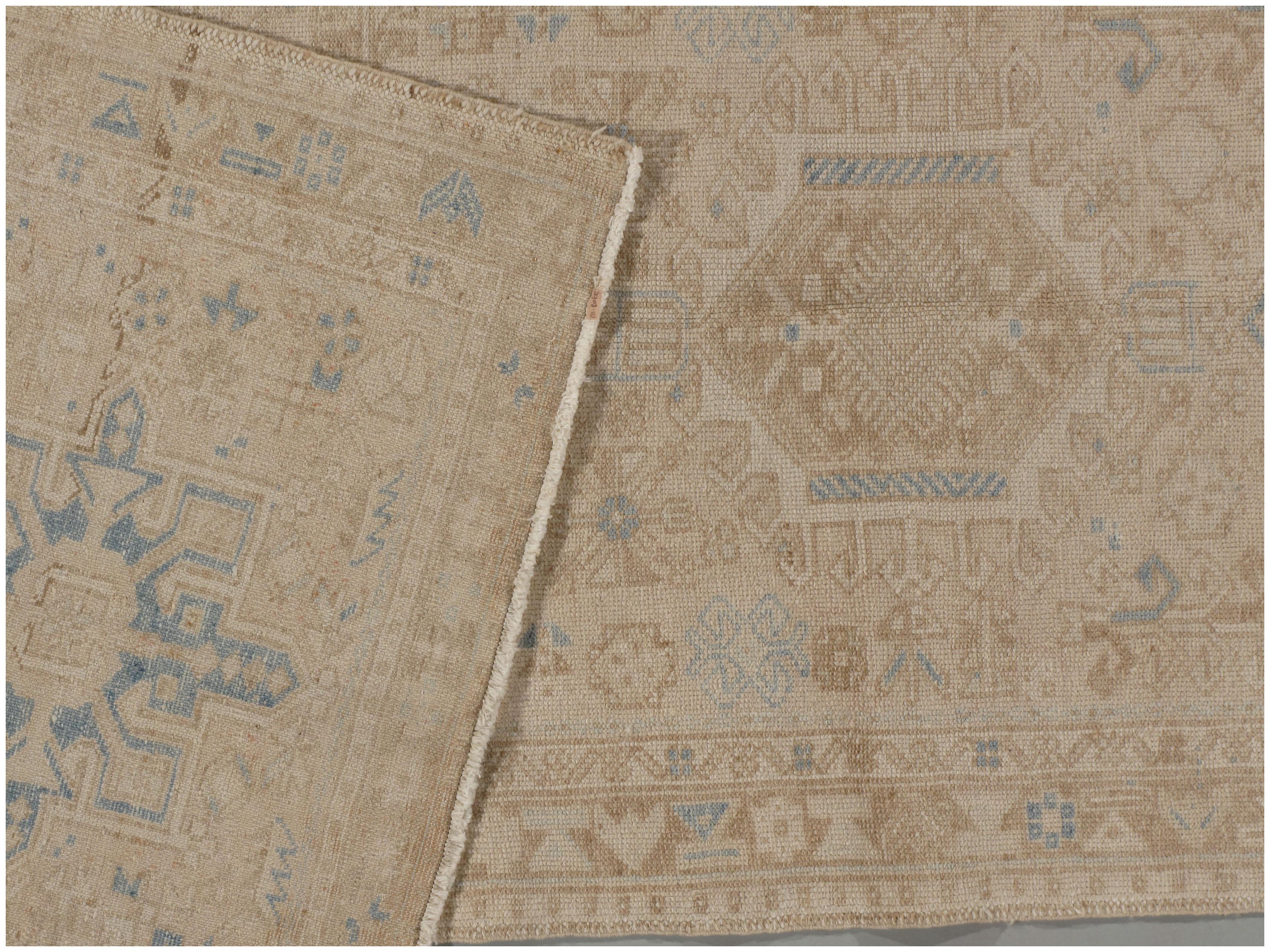 Traves de Mesa Turco Oushak Crema Vintage 3' x 10'4 siglo XX en venta