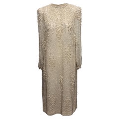 Vintage Cream Victoria Royal Ltd Robe de soirée ornée de fausses perles et de perles