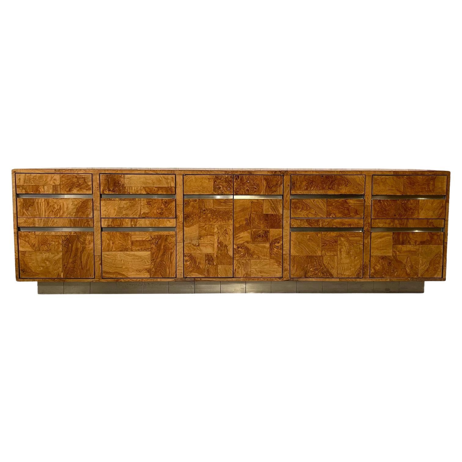 Vintage Credenza Dresser 1970s in the Manner of Milo Baughman For Sale