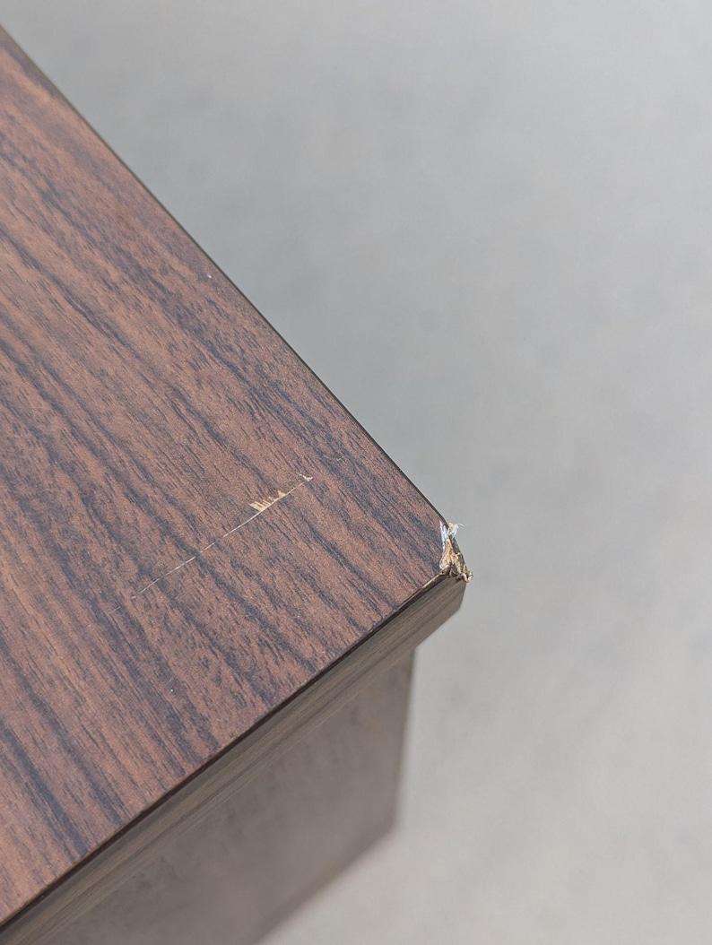 Credenza Vintage, Laminado, Formica, Grano Nogal, Mitad Siglo, MCM, Oficina en venta 2