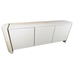 Vintage Credenza with Travertine Topper