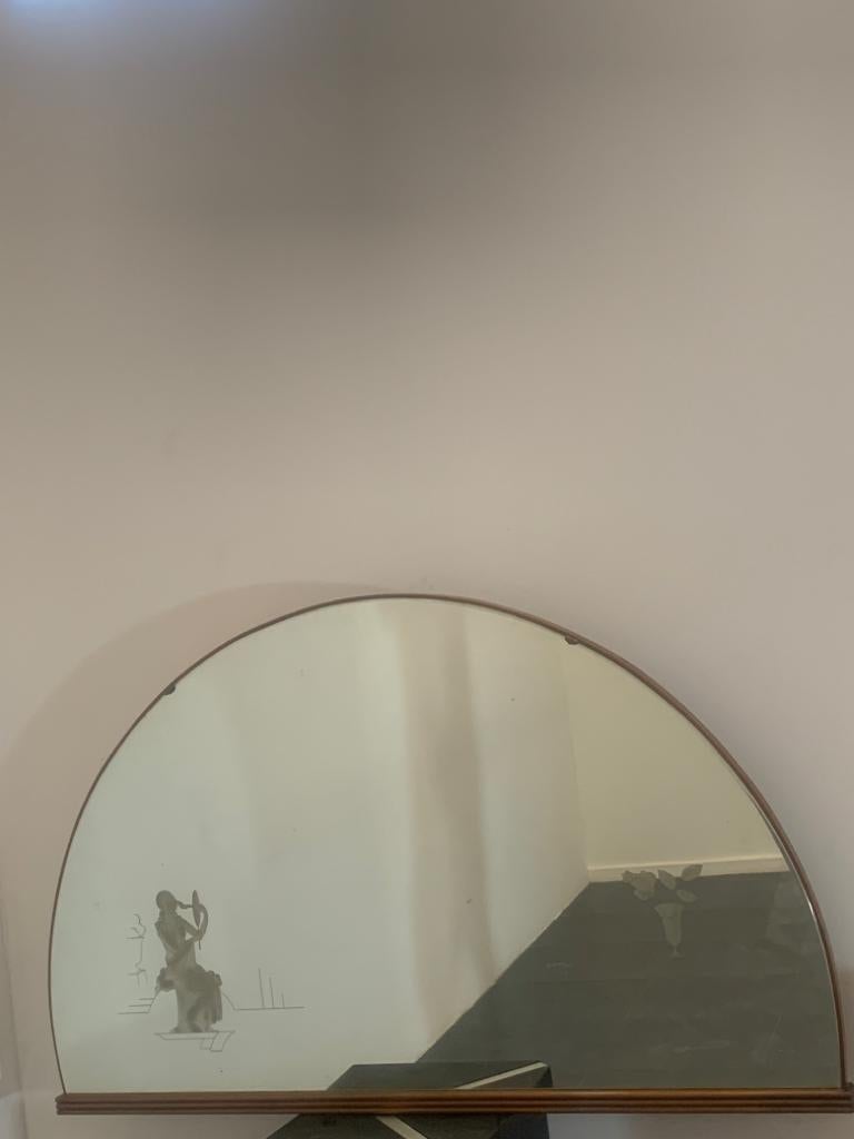 Vintage Crescent Mirror, 1940s For Sale 4