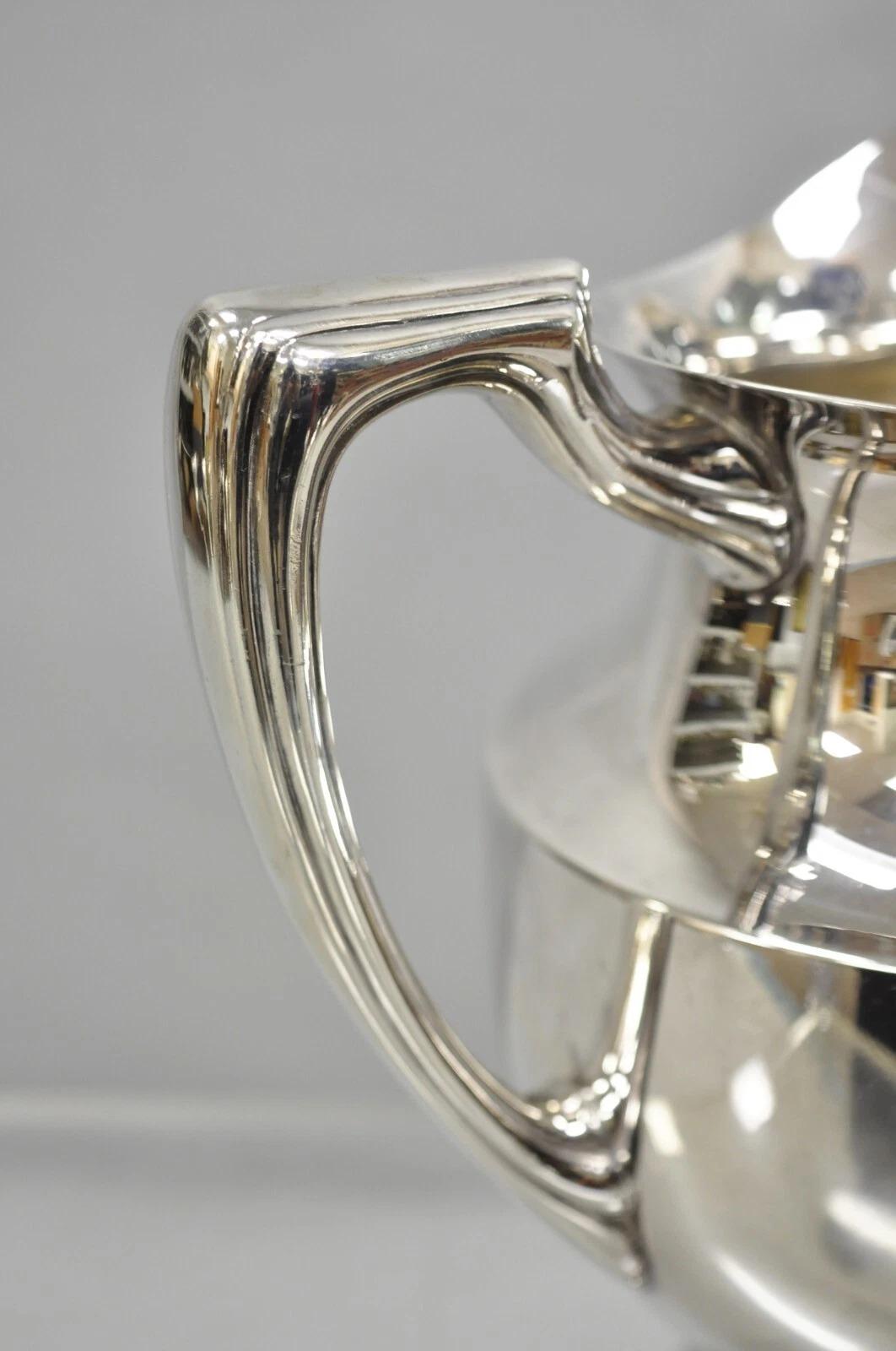 Vintage Crescent Victorian Silver Plated Bulbous Lemonade Water Pitcher Engraved In Good Condition For Sale In Philadelphia, PA