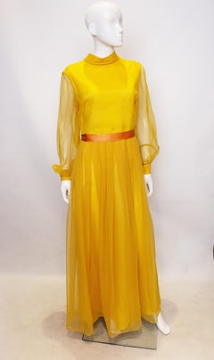Vintage Cresta Mustard Colour Gown
