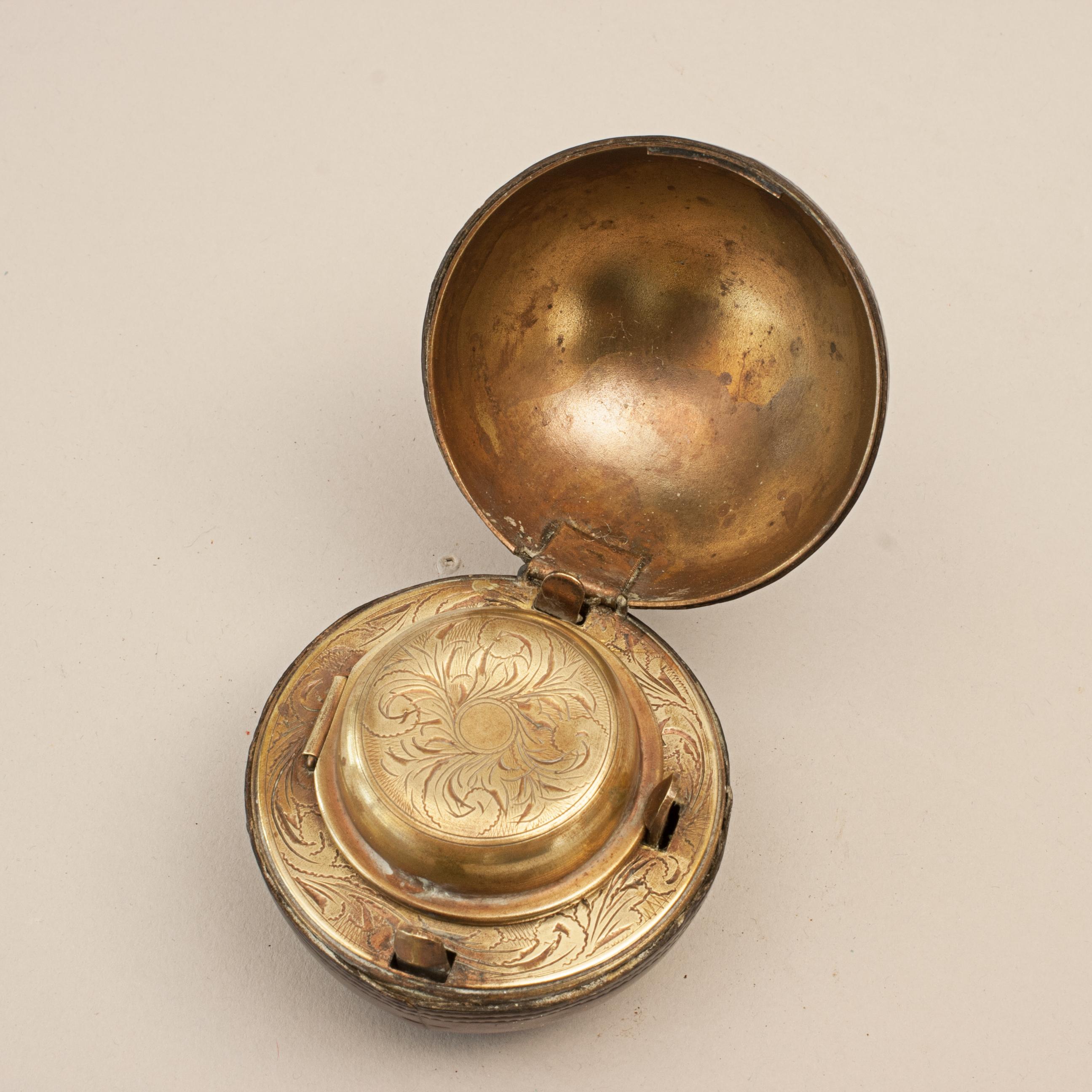 Brass Vintage Cricket Ball Inkwell For Sale