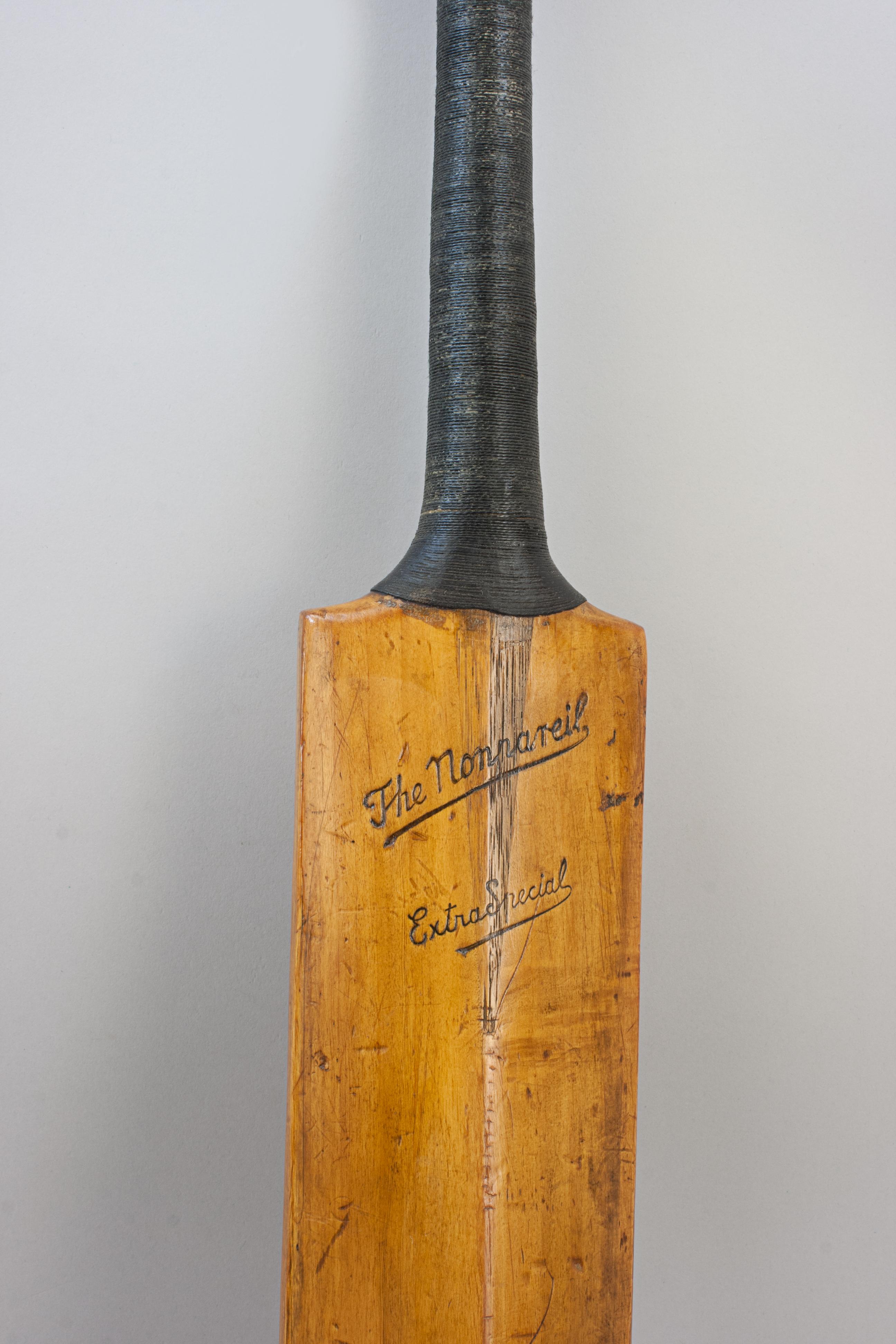 British Vintage Cricket Bat, The Nonpareil  For Sale
