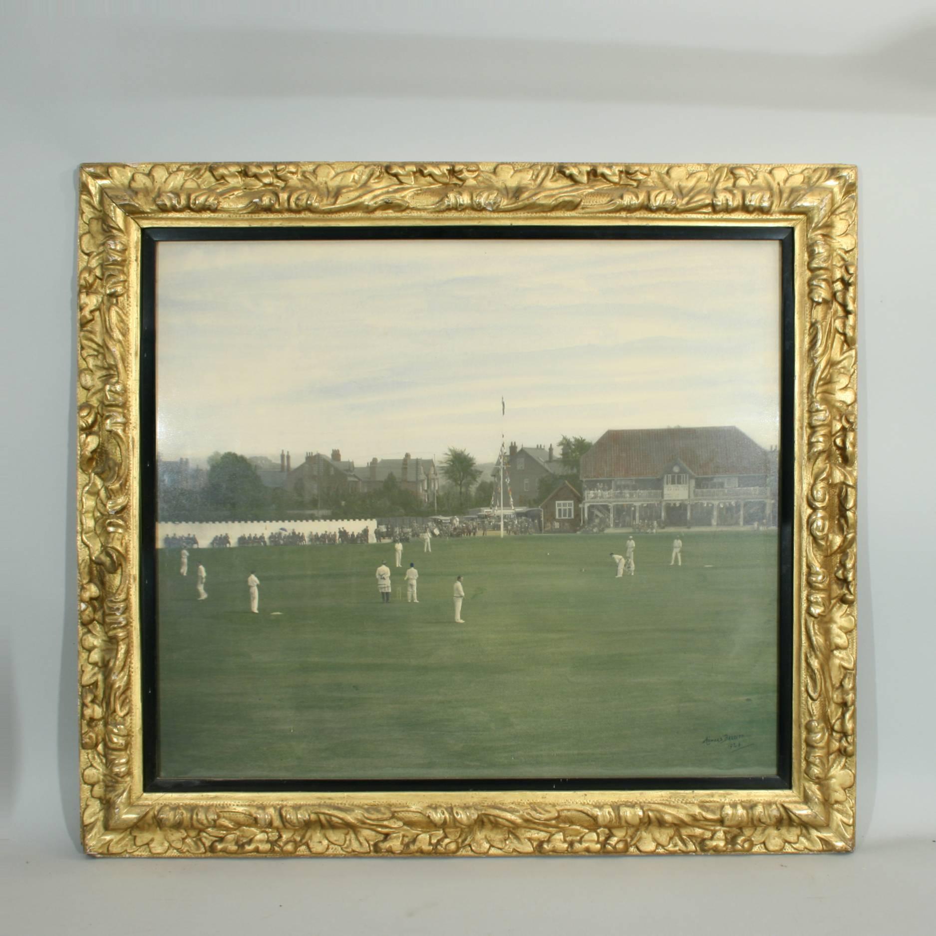 Vintage Cricket Photograph In Excellent Condition In Oxfordshire, GB