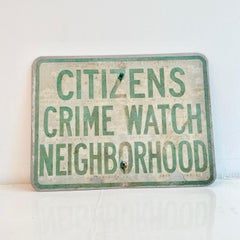 Vintage Crime Watch Street Sign