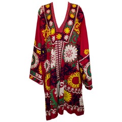 Vintage Crimson  Embroidered Kaftan.