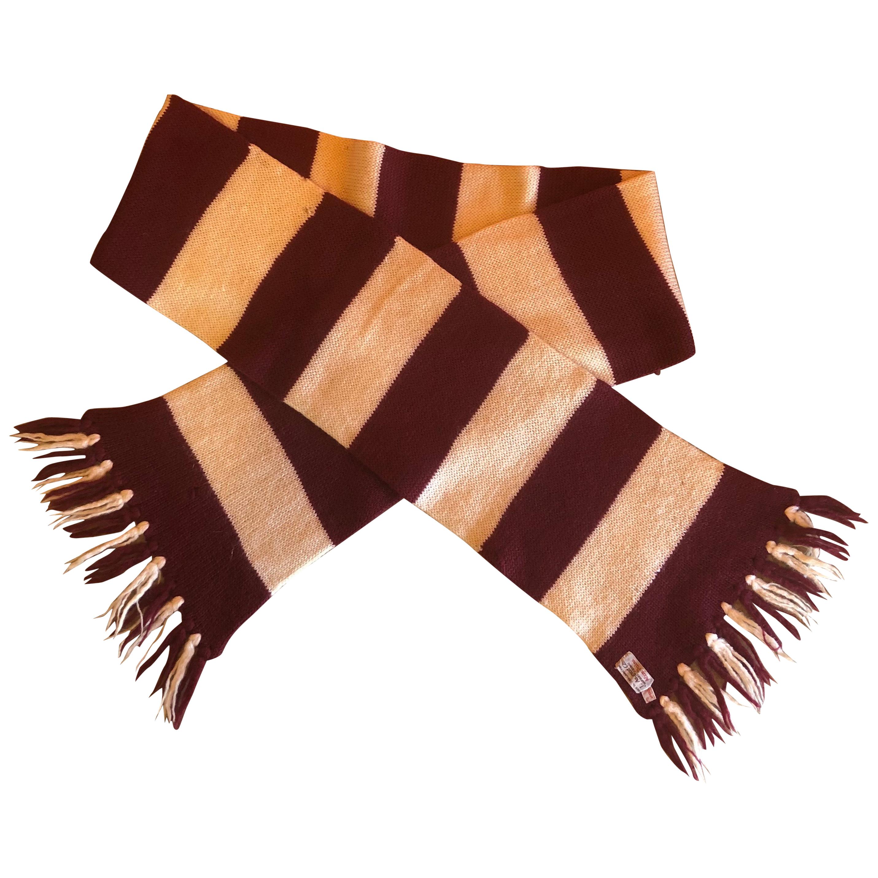 Vintage Crimson & White Harvard University Scarf / Muffler by J. August Company