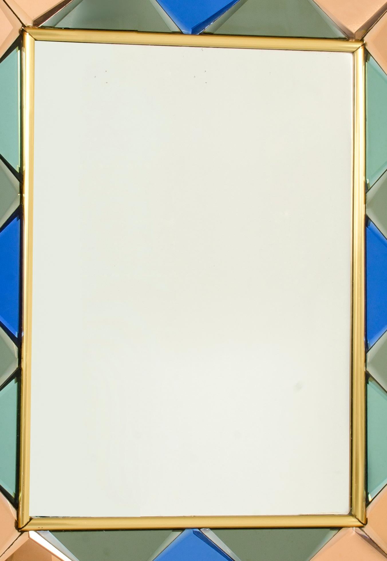 Italian Vintage Cristal Art Mirror, 1960s