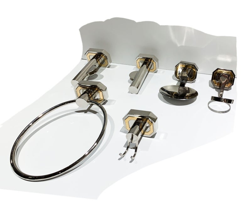Vintage Cristal Et Bronze Polished Gold and Nickel WallMount Bathroom