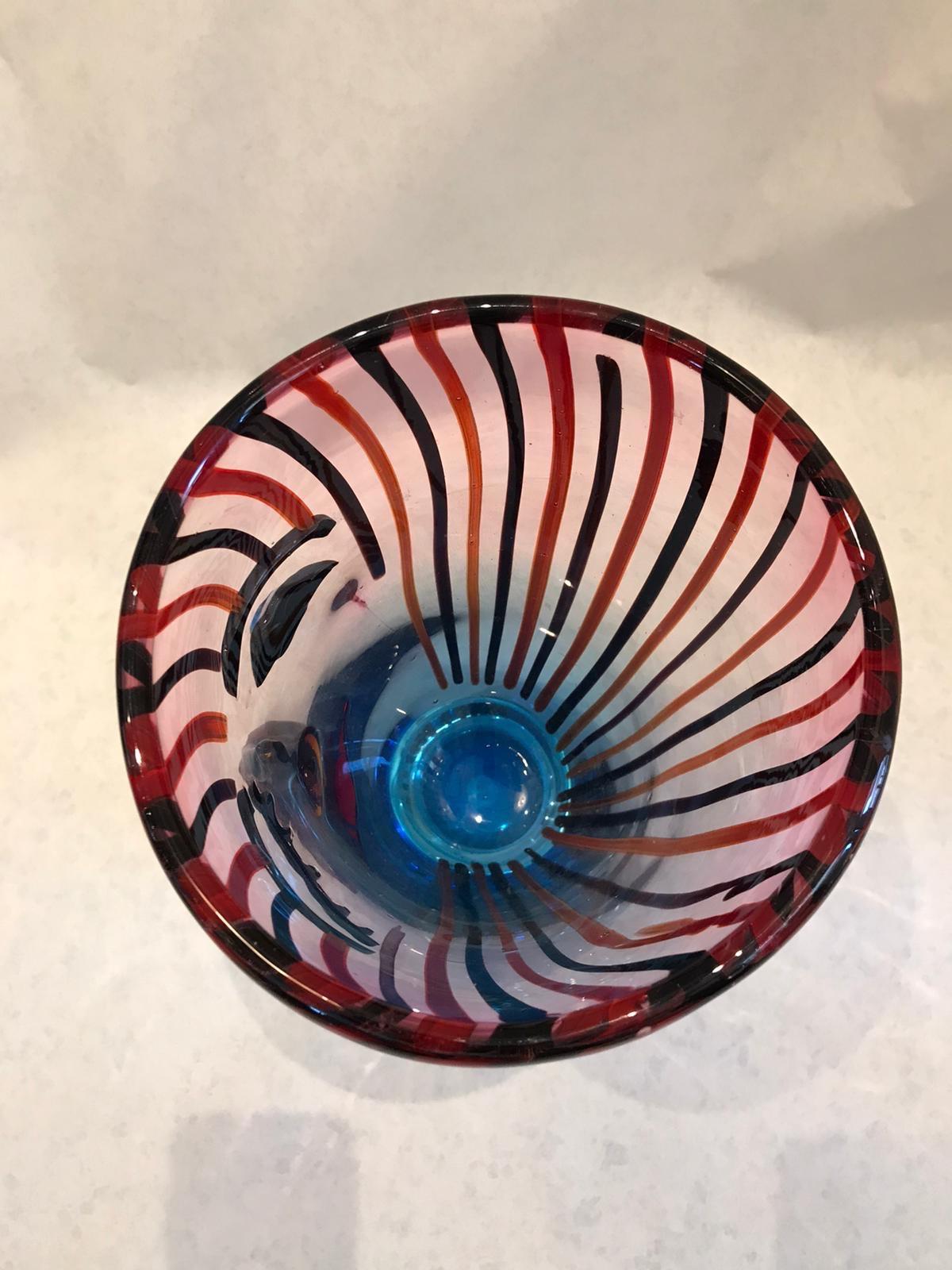 Vintage Cristalleria Stile D'arte Figural Murano Glass Vase 2