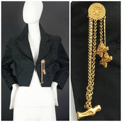 Vintage CRISTIAN LACROIX Jeweled Aztec Cropped Blazer Jacket