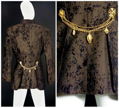 Vintage CRISTIAN LACROIX Jeweled Burnout Velvet Blazer Jacket