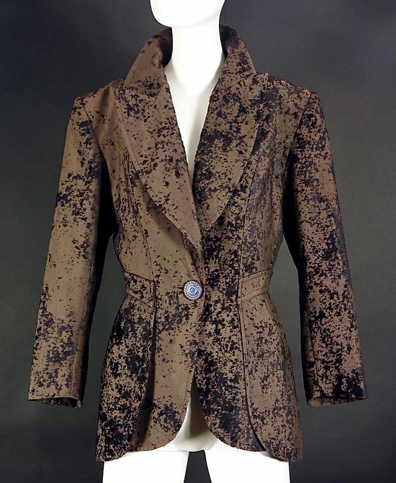 Vintage CRISTIAN LACROIX Jeweled Burnout Velvet Blazer Jacket For Sale ...