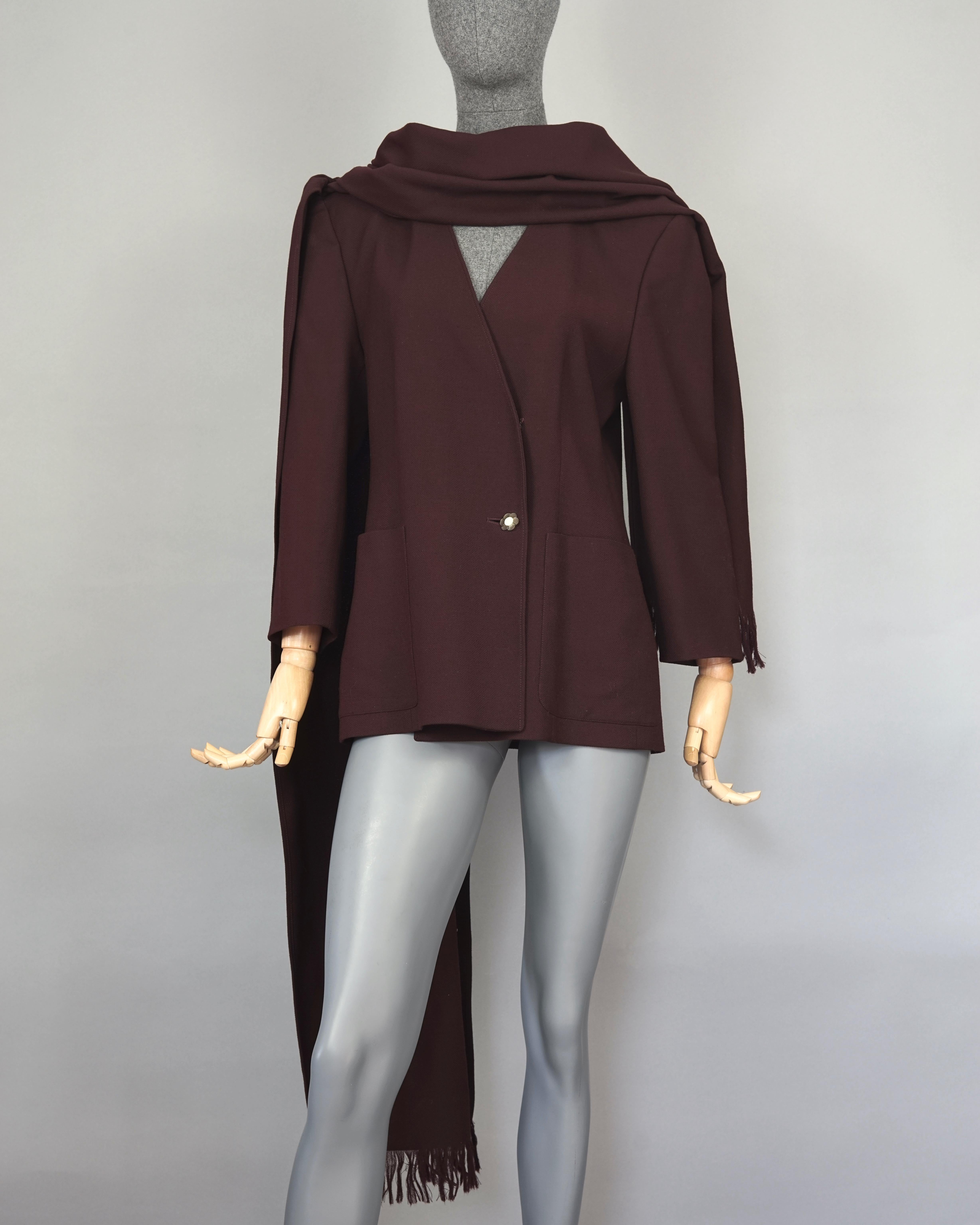Vintage CRISTIAN LACROIX Shoulder Shawl Wrap Blazer Jacket

Measurements taken laid flat, please double bust and waist:
Shoulder: 16.14 inches (41 cm)
Sleeves: 20.27 inches (51.5 cm)
Bust: 18.11 inches (46 cm)
Waist: 16.73 inches (42.5 cm)
Length: