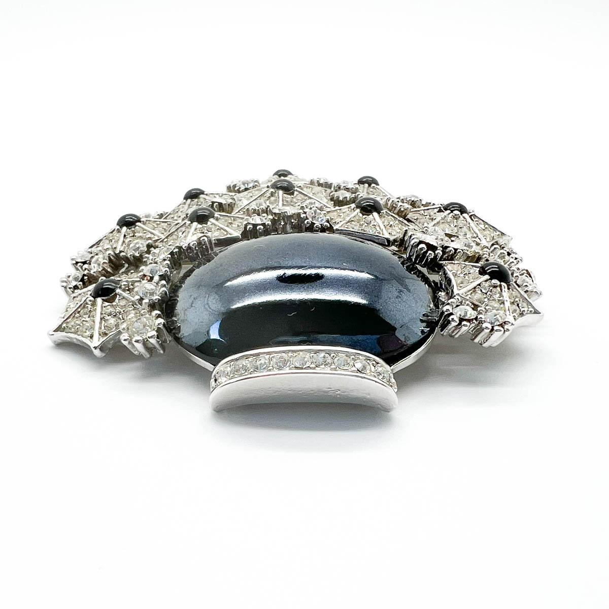 Vintage Cristobal Large Art Deco Style Giardinetti Brooch 1990s In Good Condition For Sale In Wilmslow, GB