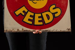 Vintage Critic Quality Feeds Heavy Metal Litho Advertising Sign