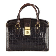 Used Croc Embossed Leather Doctor Bag - '00s