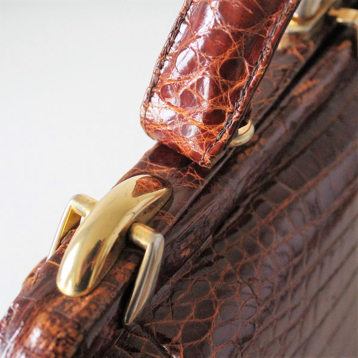 Vintage Crocodile Handbag In Good Condition In Gazzaniga (BG), IT