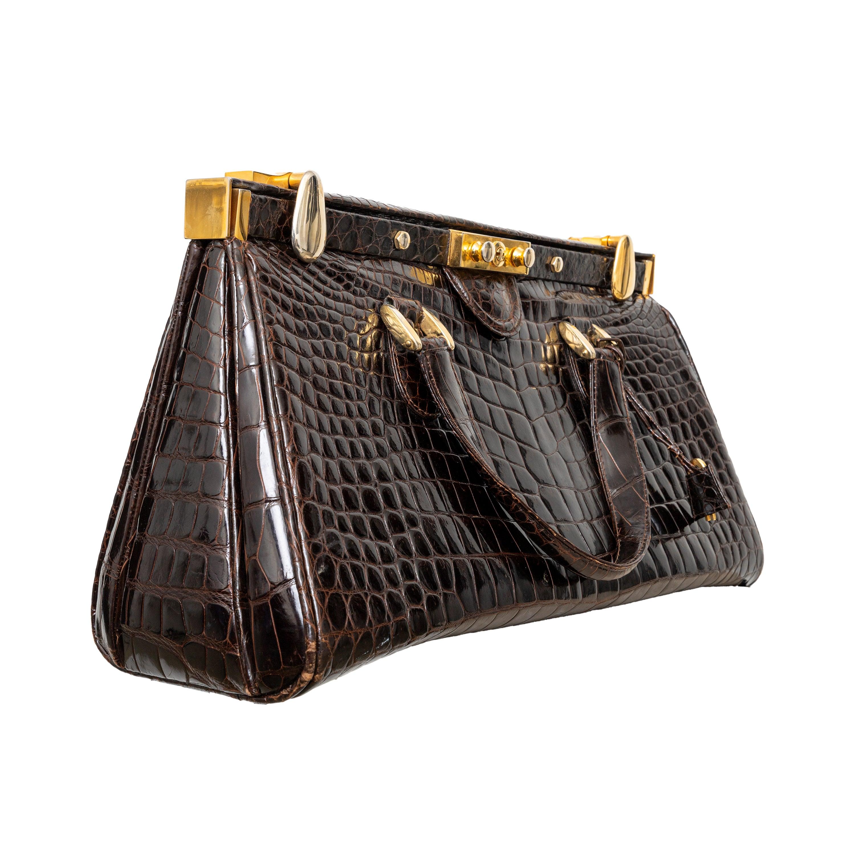 Donna Borsa vintage in pelle di coccodrillo - anni '90 in vendita