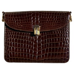 Borsa a tracolla in coccodrillo vintage
