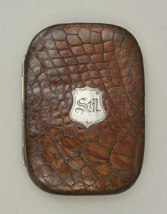 Vintage Crocodile Skin Calling Card, Stamp Case, Wallet