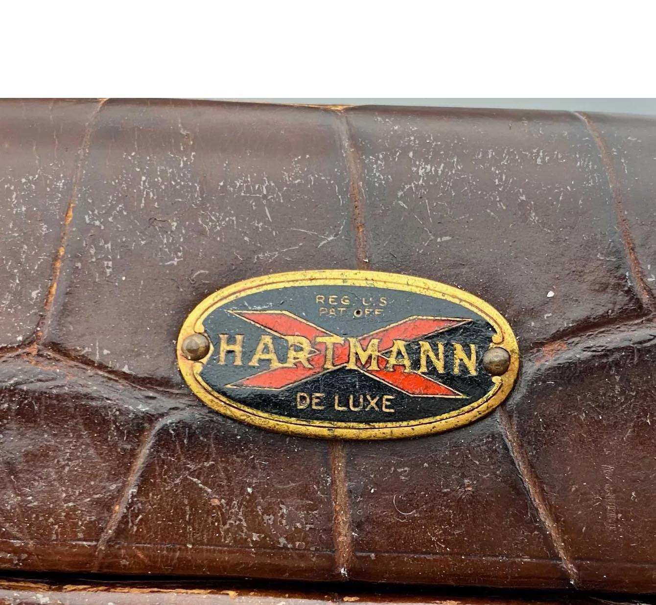 North American Vintage Crocodile Suitcase by Hartmann For Sale