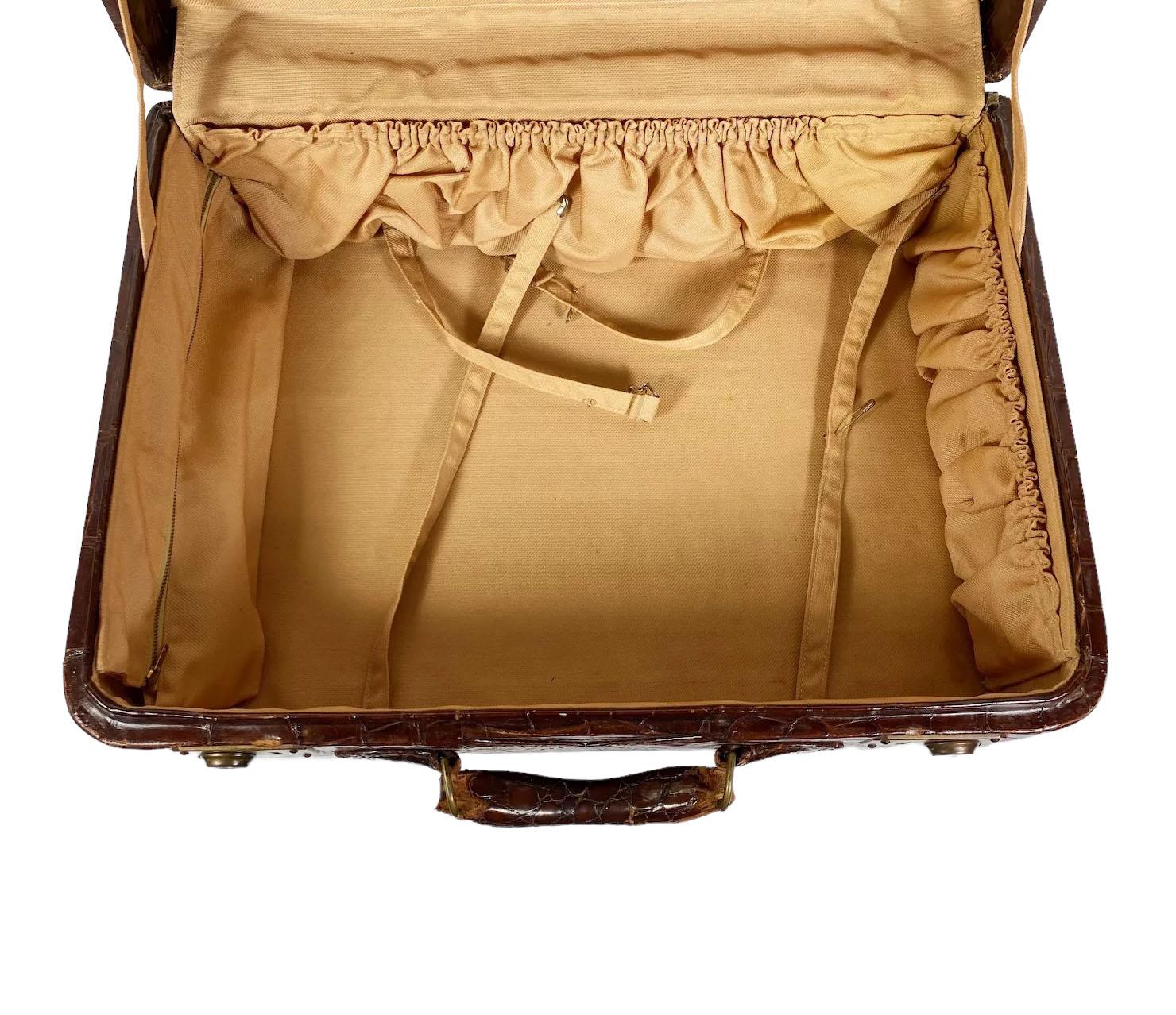 Vintage Crocodile Suitcase by Hartmann For Sale 1